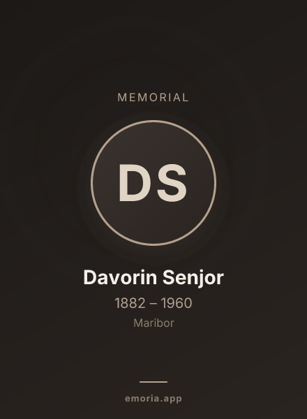 Memorial portrait of Davorin Senjor