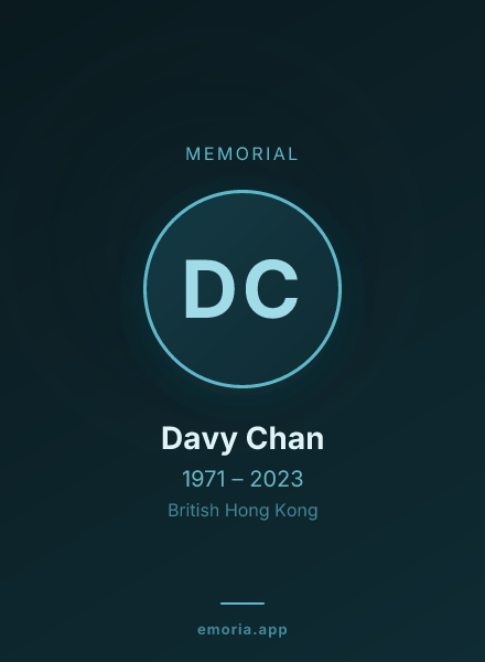 Memorial portrait of Davy Chan