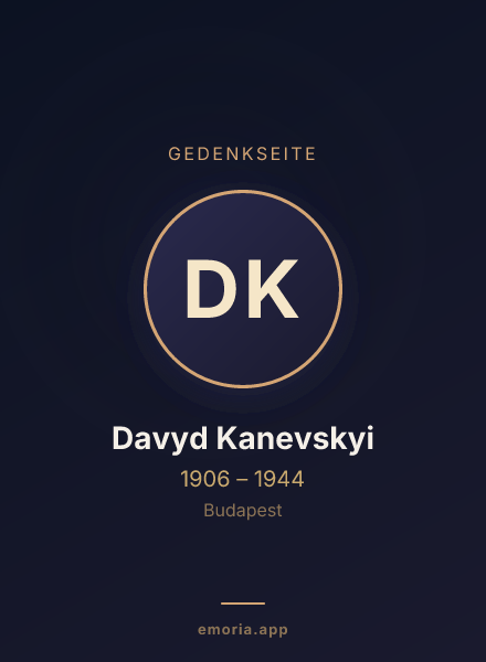 Gedenkportrait von Davyd Kanevskyi