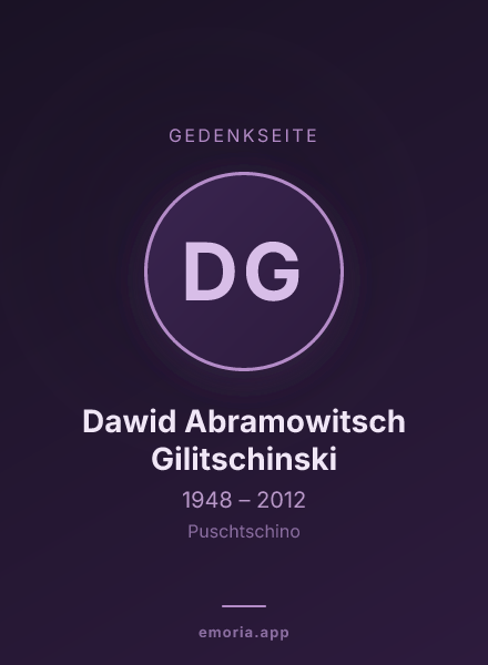Gedenkportrait von Dawid Abramowitsch Gilitschinski