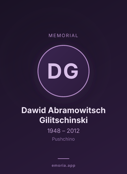 Memorial portrait of Dawid Abramowitsch Gilitschinski