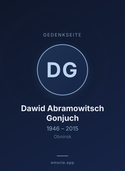 Gedenkportrait von Dawid Abramowitsch Gonjuch