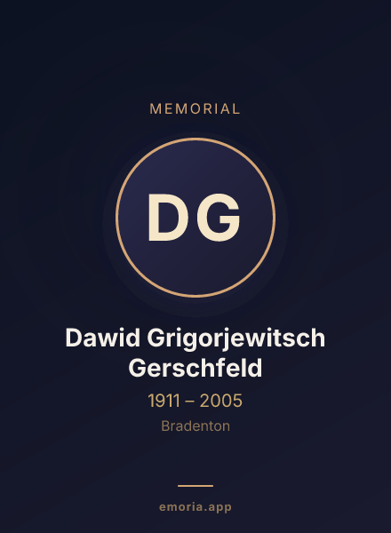 Memorial portrait of Dawid Grigorjewitsch Gerschfeld