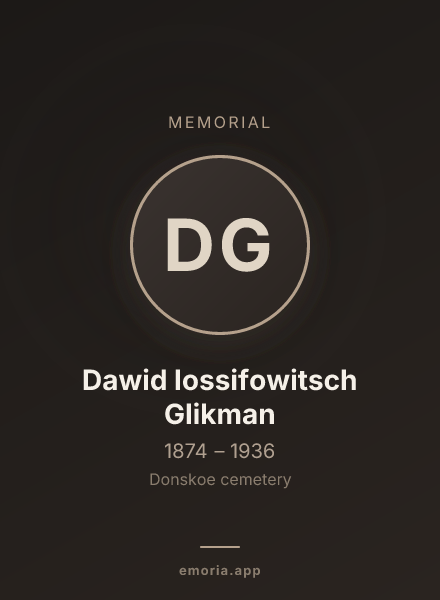 Memorial portrait of Dawid Iossifowitsch Glikman