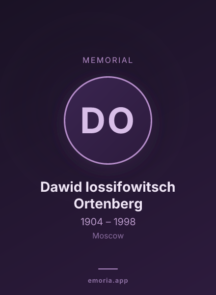 Memorial portrait of Dawid Iossifowitsch Ortenberg