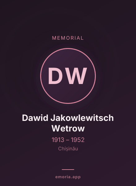 Memorial portrait of Dawid Jakowlewitsch Wetrow