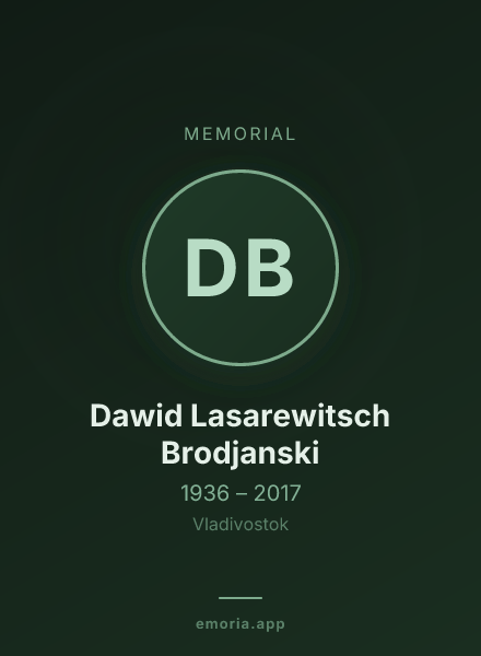 Memorial portrait of Dawid Lasarewitsch Brodjanski