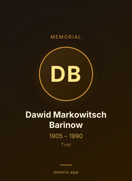 Memorial portrait of Dawid Markowitsch Barinow