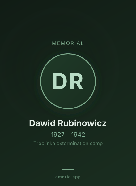 Memorial portrait of Dawid Rubinowicz