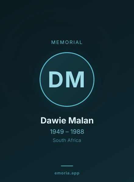 Memorial portrait of Dawie Malan