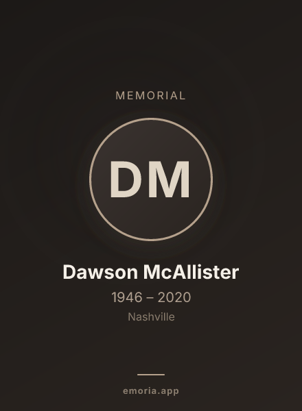Memorial portrait of Dawson McAllister