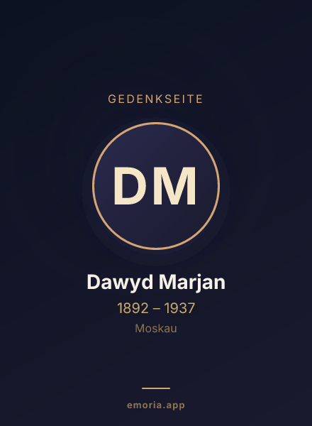 Gedenkportrait von Dawyd Marjan