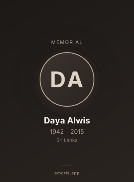 Memorial portrait of Daya Alwis