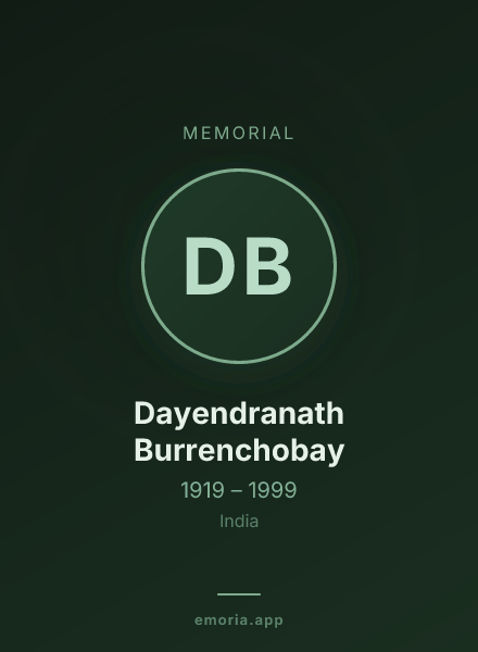 Memorial portrait of Dayendranath Burrenchobay