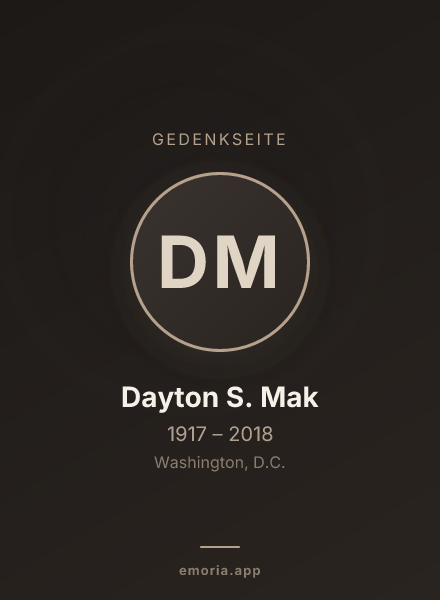Gedenkportrait von Dayton S. Mak