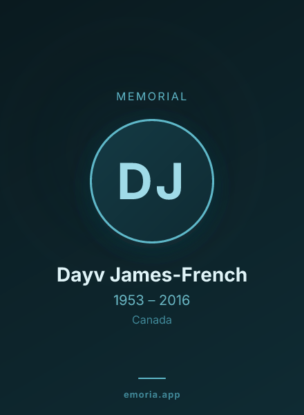 Memorial portrait of Dayv James-French