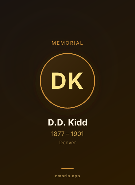Memorial portrait of D.D. Kidd