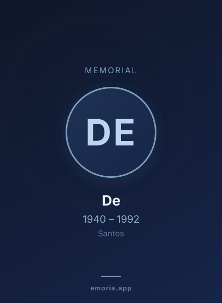 Memorial portrait of De