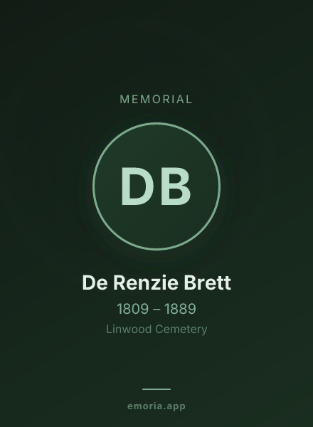 Memorial portrait of De Renzie Brett