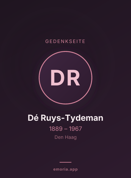 Gedenkportrait von Dé Ruys-Tydeman