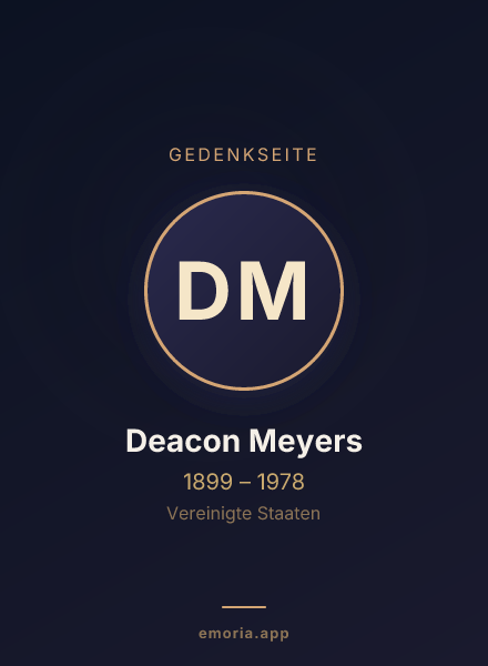 Gedenkportrait von Deacon Meyers
