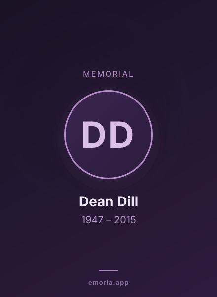 Memorial portrait of Dean Dill