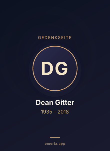 Gedenkportrait von Dean Gitter