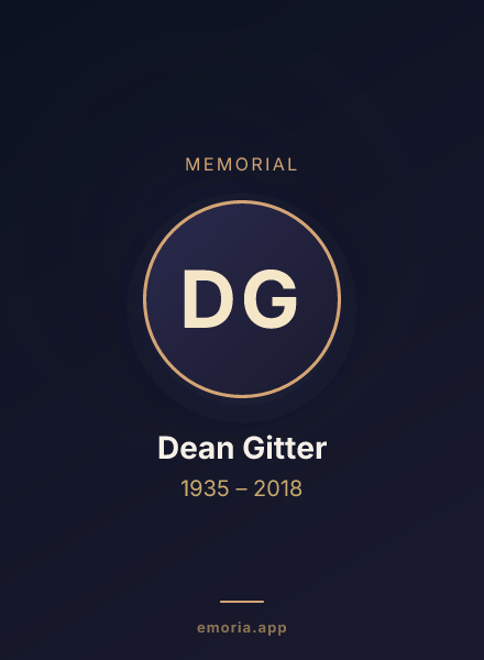Memorial portrait of Dean Gitter
