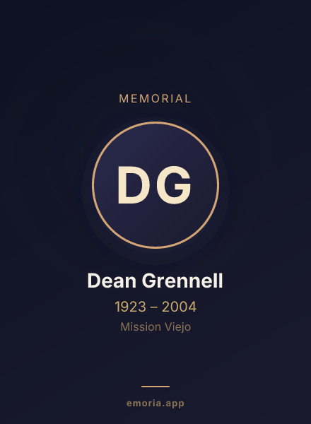Memorial portrait of Dean Grennell