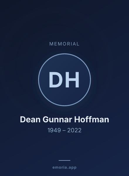 Memorial portrait of Dean Gunnar Hoffman