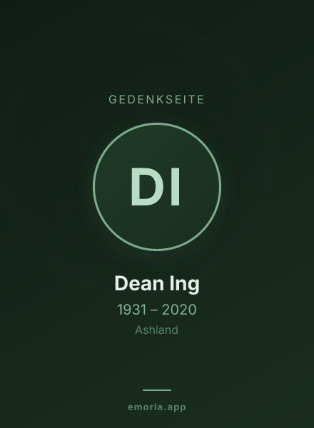 Gedenkportrait von Dean Ing