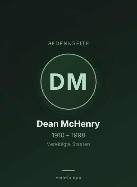 Gedenkportrait von Dean McHenry