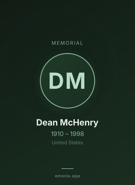 Memorial portrait of Dean McHenry