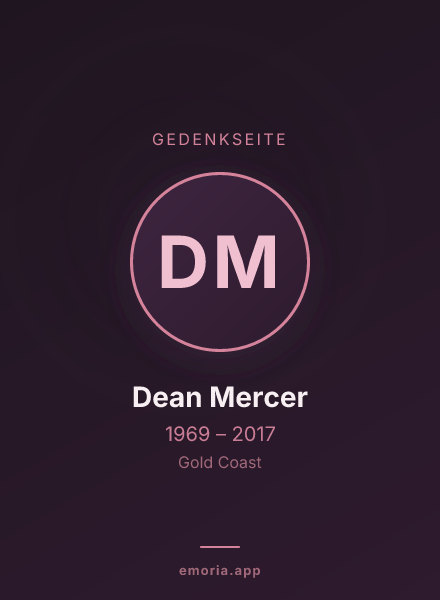 Gedenkportrait von Dean Mercer