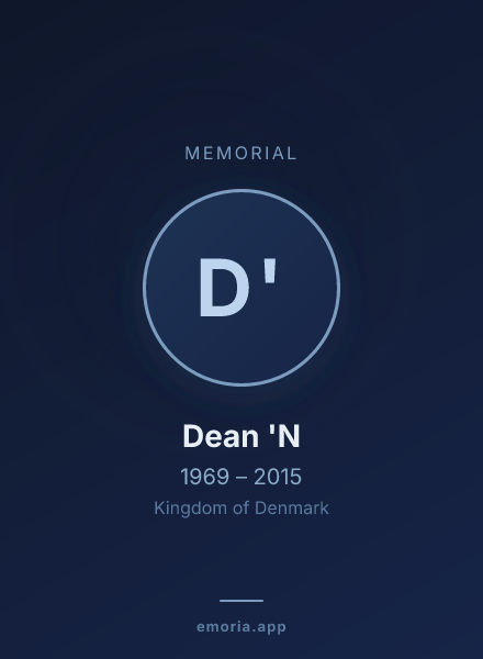 Memorial portrait of Dean 'N
