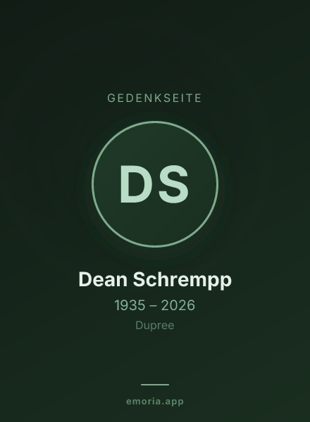 Gedenkportrait von Dean Schrempp