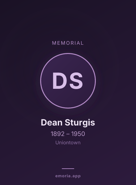 Memorial portrait of Dean Sturgis