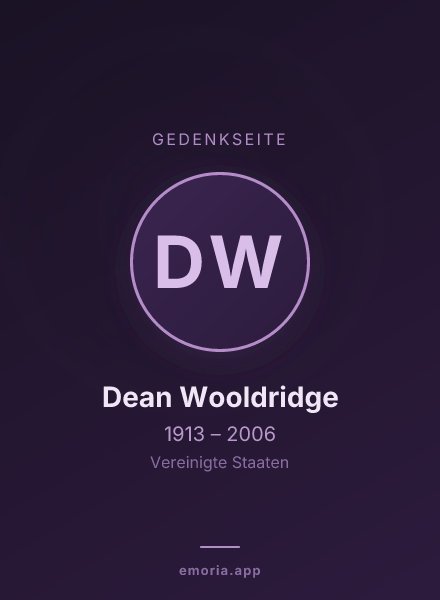Gedenkportrait von Dean Wooldridge
