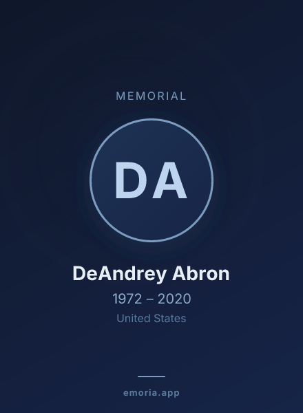 Memorial portrait of DeAndrey Abron