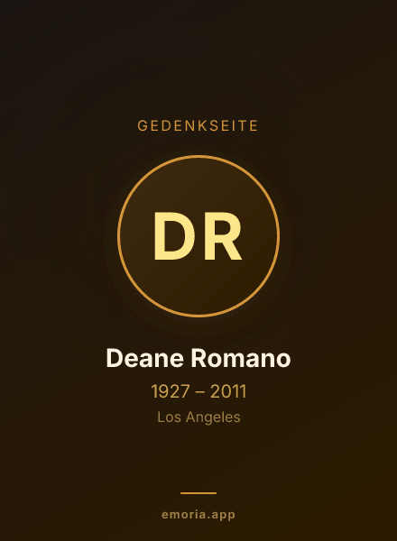 Gedenkportrait von Deane Romano