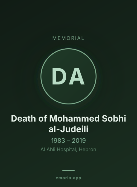 Memorial portrait of Death of Mohammed Sobhi al-Judeili
