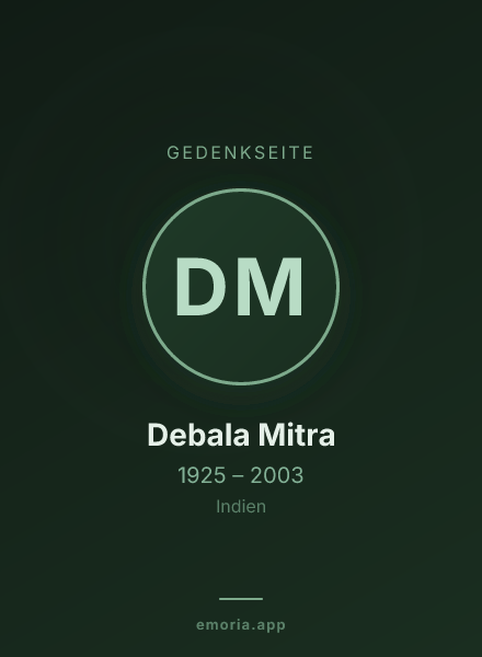 Gedenkportrait von Debala Mitra