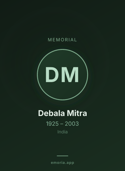 Memorial portrait of Debala Mitra