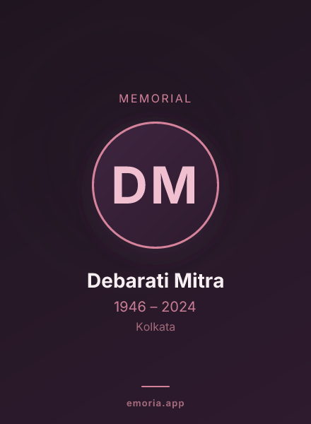 Memorial portrait of Debarati Mitra