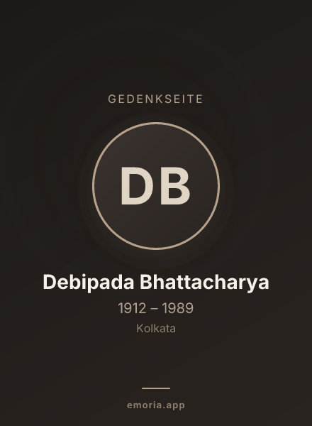 Gedenkportrait von Debipada Bhattacharya
