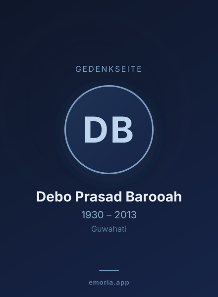 Gedenkportrait von Debo Prasad Barooah