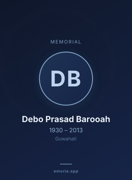 Memorial portrait of Debo Prasad Barooah