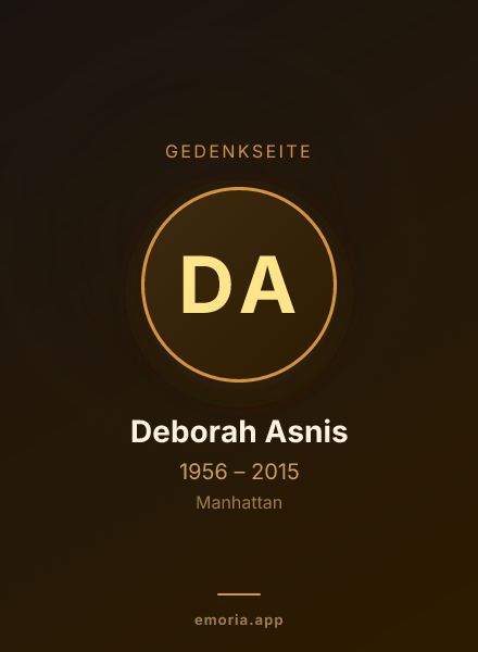 Gedenkportrait von Deborah Asnis