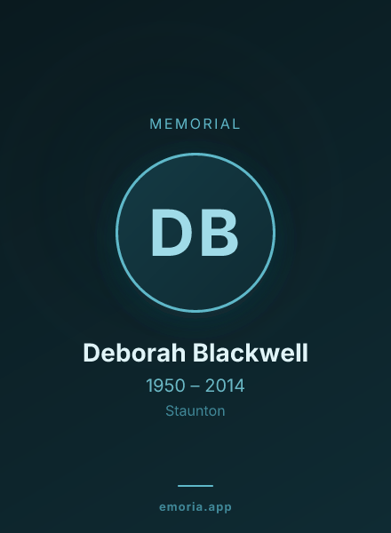 Memorial portrait of Deborah Blackwell