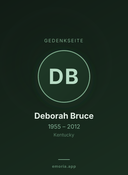 Gedenkportrait von Deborah Bruce